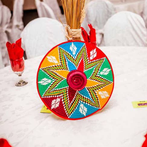 Deseta Design - Wholesale Scarf - Women's - Geometric Mesob African Basket Pattern Silk Scarf4