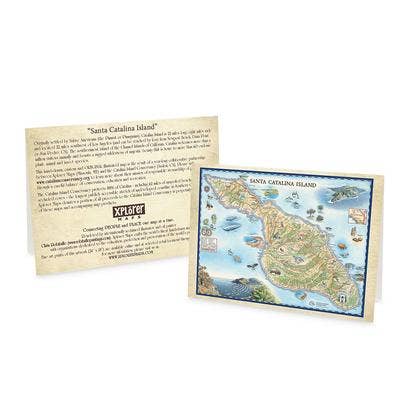 Santa Catalina Island Map Notecard - Blank for wholesale by XPLORER MAPS
