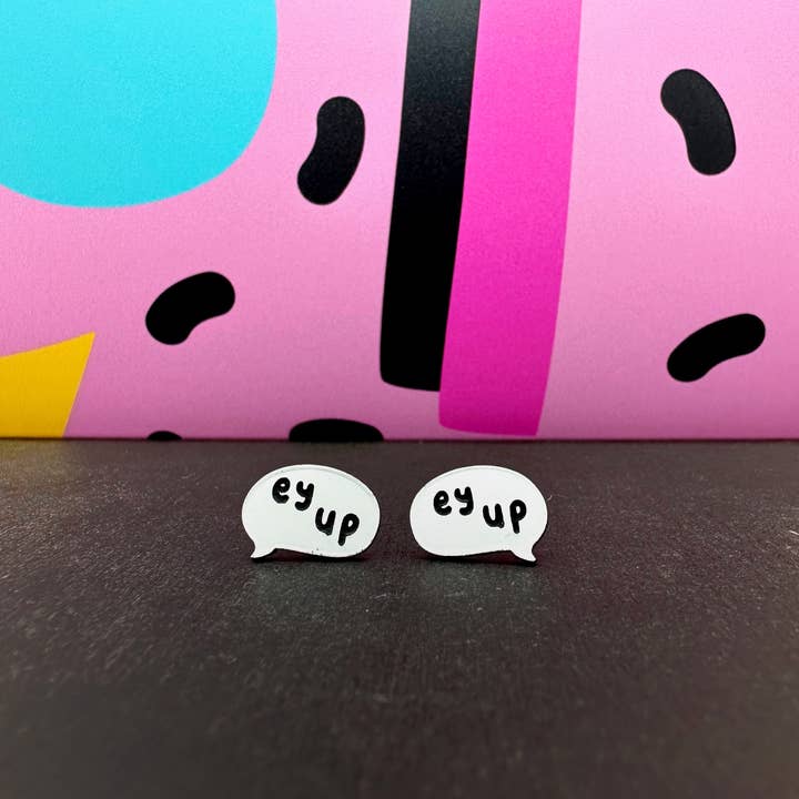 Ey Up Stud Earrings for wholesale by Silly Loaf
