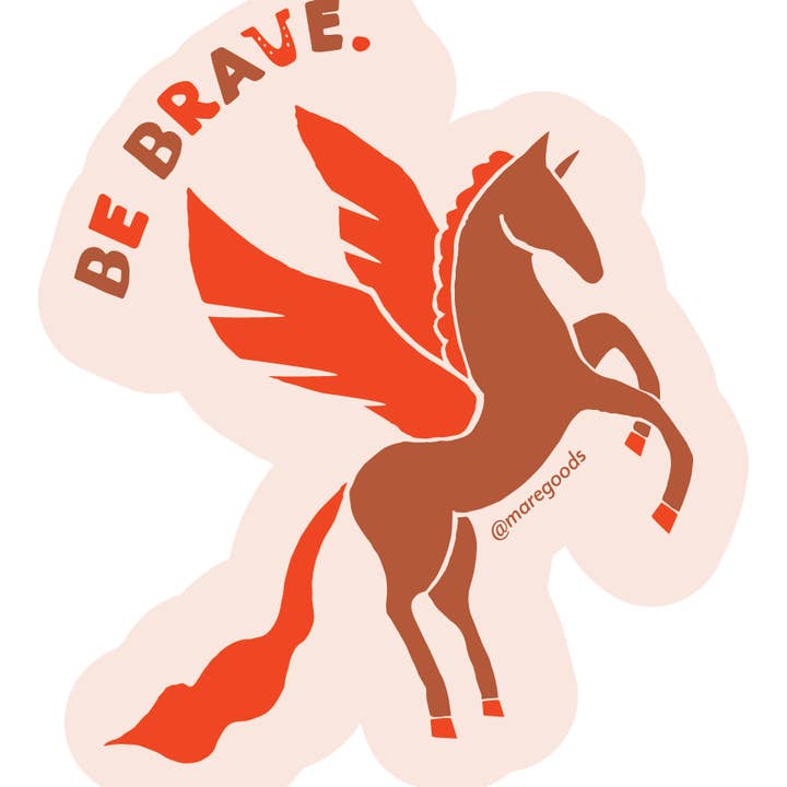 Brave Pegasus Sticker for wholesale by Mare Modern Goods