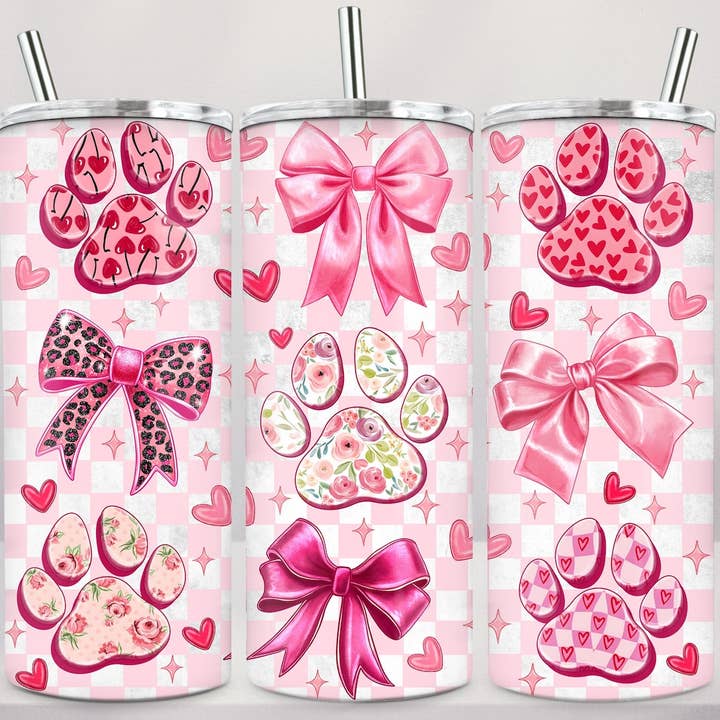 Hund Valentine Coquette Tumbler, 20oz Schlanker Tumbler, Geschenk für den Großhandel von Dm Crafting