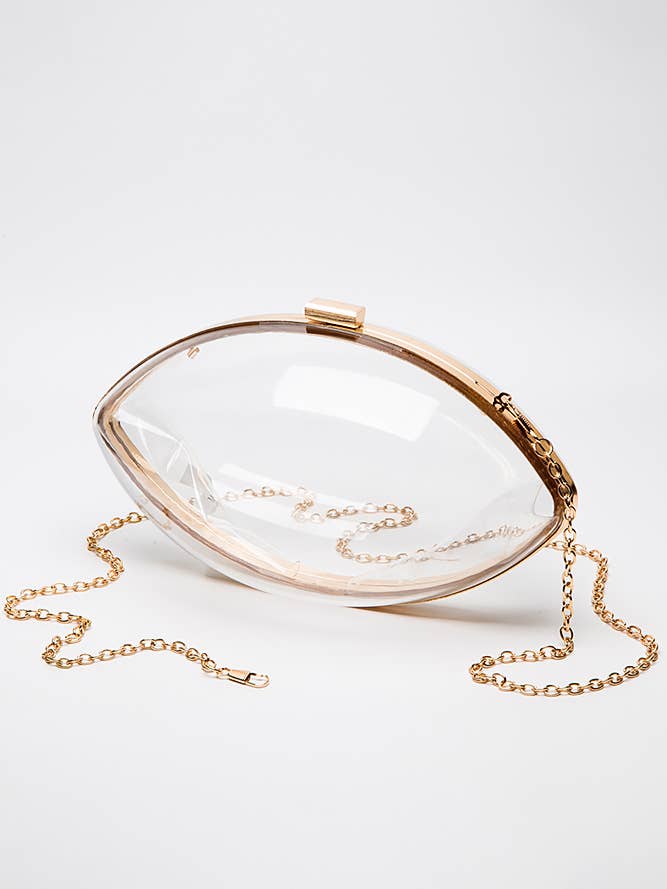 Clear Acrylic Football Stadium clutch Bag for wholesale by Hana