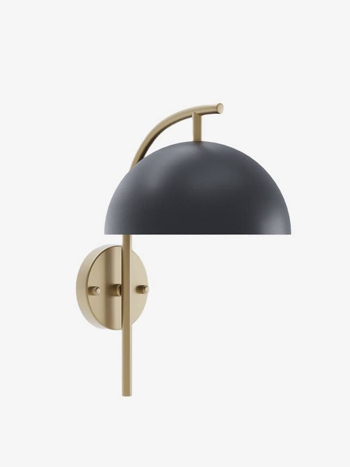 Zwarte en gouden metalen wandlamp Diderot voor wholesale door Potiron