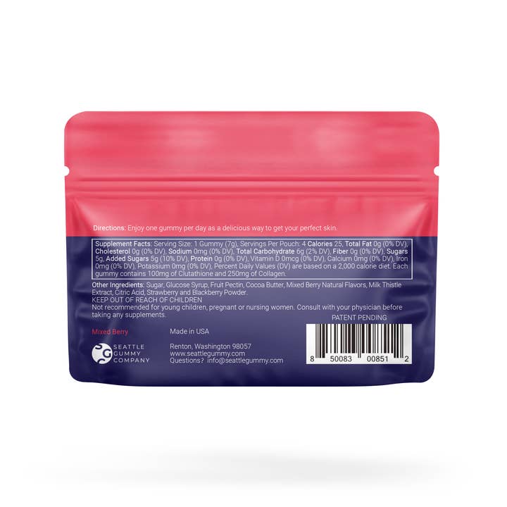 Seattle Gummy Company - Wholesale Oral Supplement/Vitamin - Beauty Gummy Spotless Skin Perfection |12-Pack, Mixed Berry