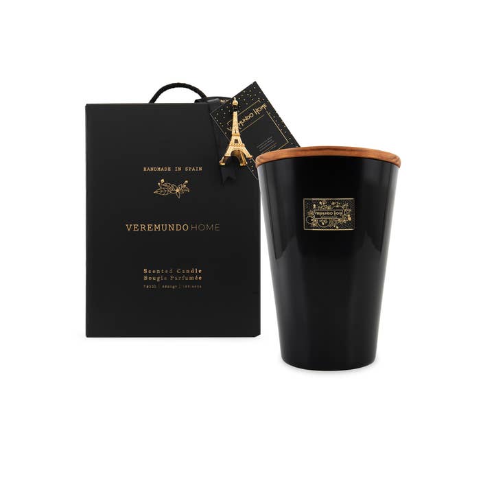 Veremundo Home - Wholesale Jar/Filled Candle - Paris Scented Candle CONICAL - BLACK DESIGN2