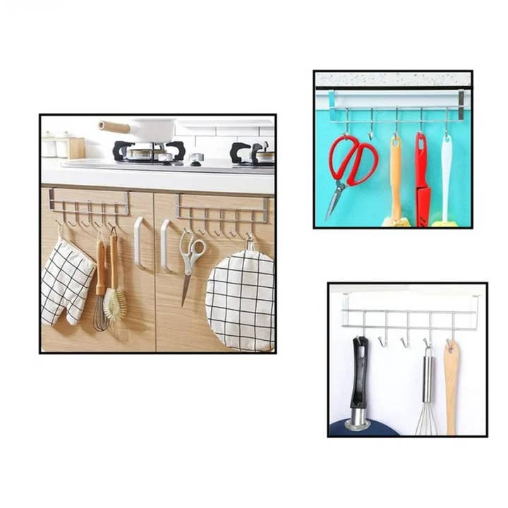 Tsyware - Wholesale Kitchen Storage/Organizer - 5 Hook Over The Cabinet Door Hooks Kitchen Rack Space Saving