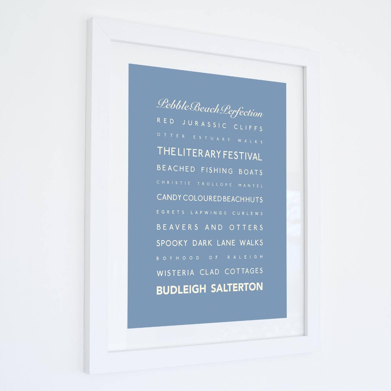 SeaKisses – wholesale Art print – Budleigh Salterton Typographic Print2