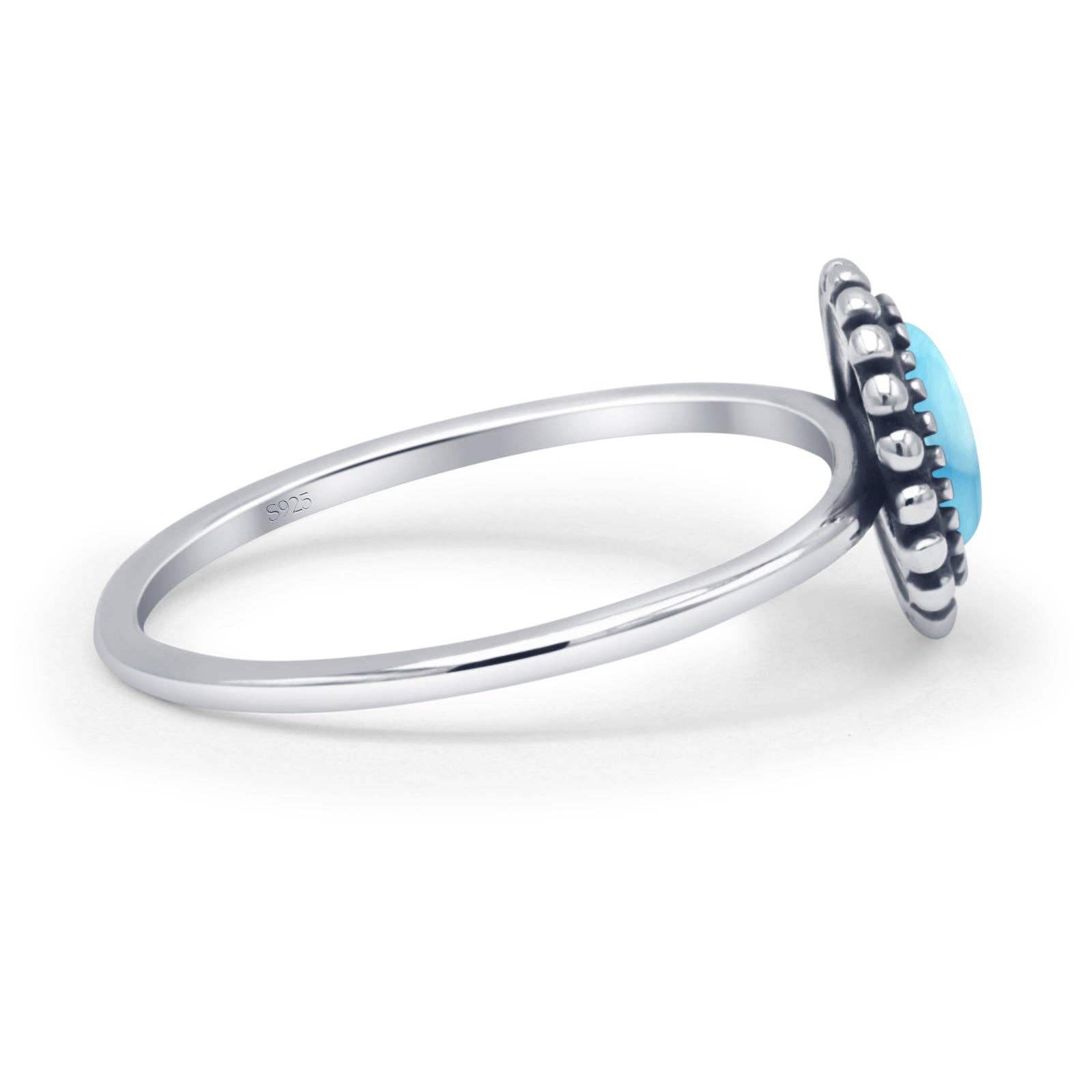 Round Larimar Beaded Rings for wholesale on Faire1