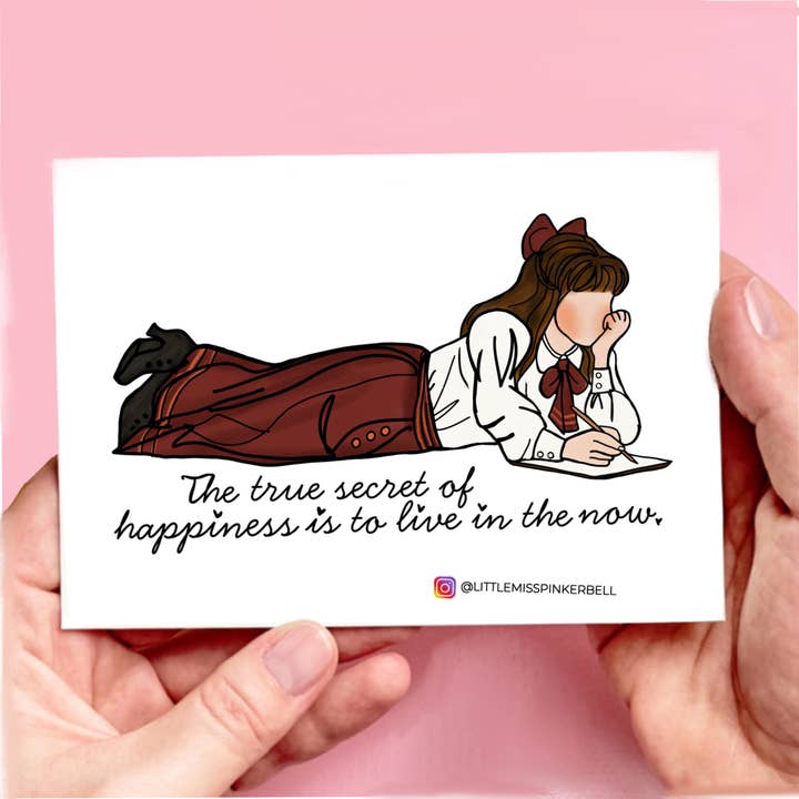 Little Miss PinkerBell - Wholesale Everyday Greeting Card - Daddy Long Legs Live in the Now Literary Quote Card