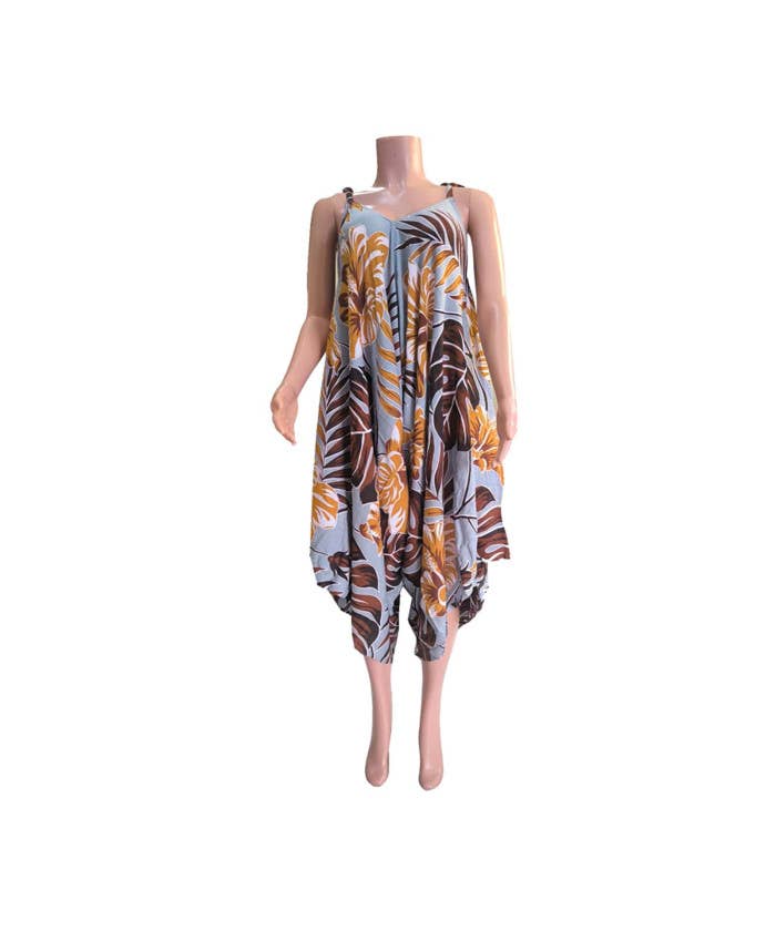 DK Hawaii - Wholesale Jumpsuit - Women's - Tropical Floral and Leaves Print Jumpsuit3