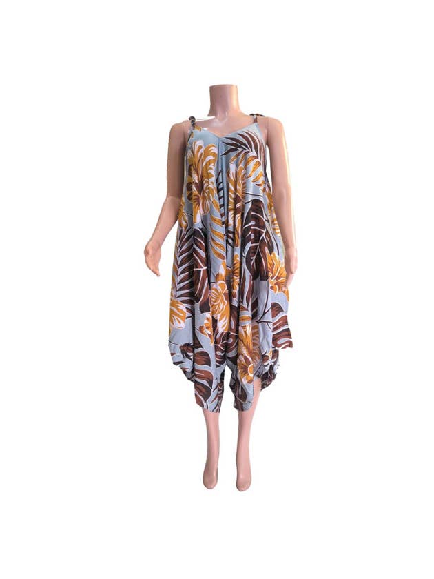 DK Hawaii - Wholesale Jumpsuit - Women's - Tropical Floral and Leaves Print Jumpsuit3