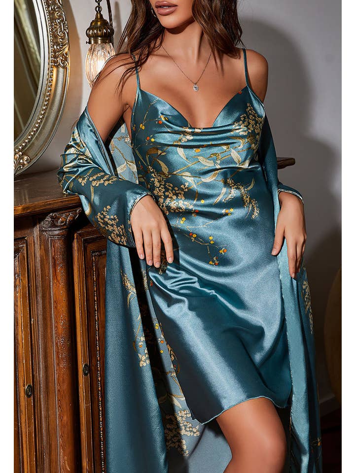 Anna Kaci Wholesale - Wholesale Lounge Set - Women's - Japanese Floral Print Lounge Set16