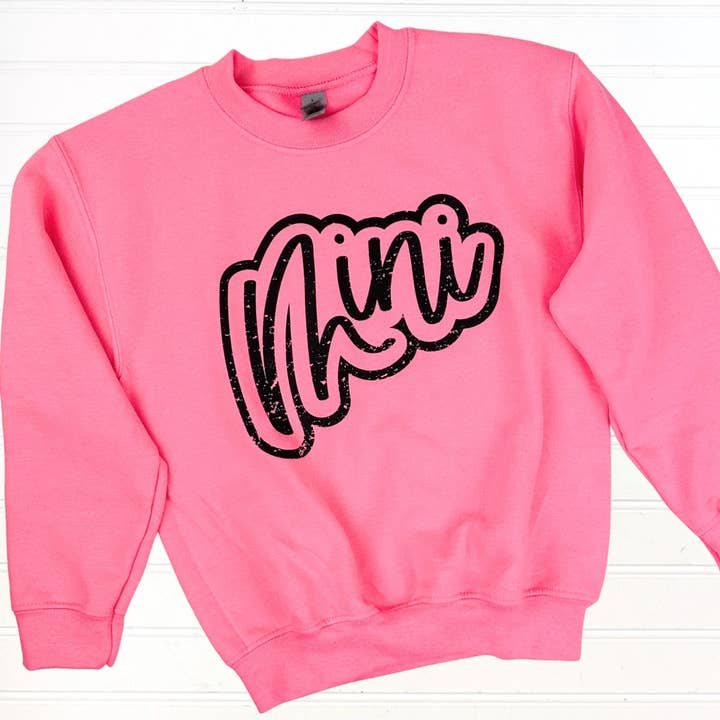 Felpa Gildan Mini Cursive Distressed per ragazzi per la vendita all'ingrosso da parte di Nikkilynn Wholesale