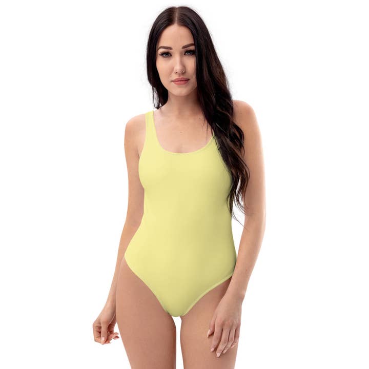 Butter Yellow One-Piece Swimsuit for wholesale by Rainbow City