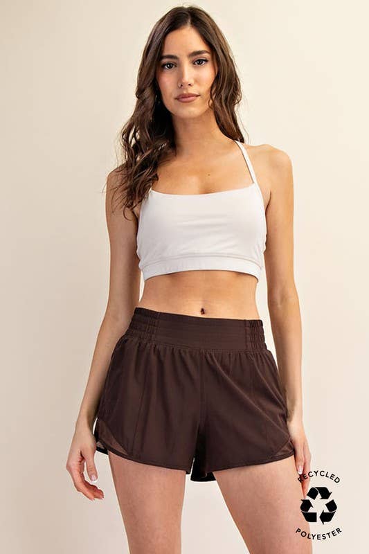 Sunday Morning - Vente Short de sport – femme - Shorts à taille smockée avec empiècement en mesh sur les côtés8
