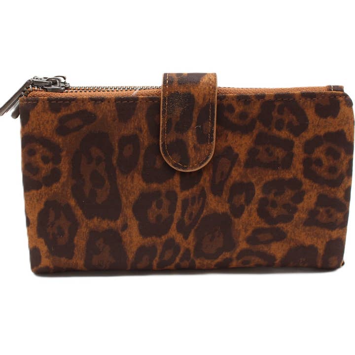 Grande portamonete effetto leopardo per la vendita all'ingrosso da parte di Reference Mode