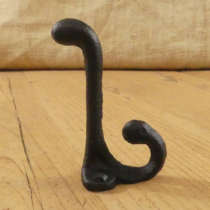 Cast Iron Black Hook 3 1/4" Long for wholesale by Midwest Craft House