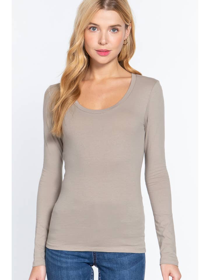 Active Basic | Active USA - Wholesale Knit Top - Women's - Long Sleeve Scoop Neck Top26