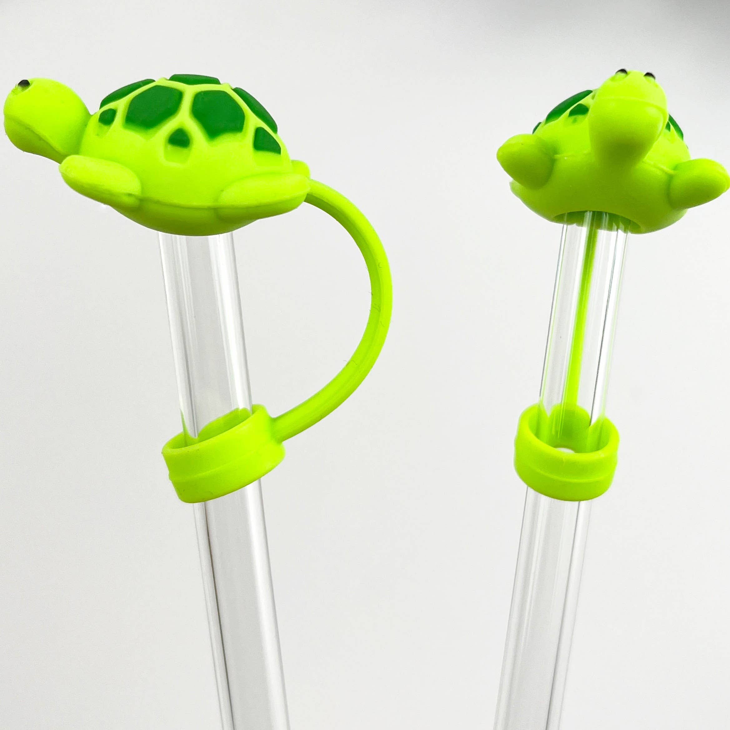 4 st 4 st gröna havssköldpaddor sugrörstoppare set för wholesale på Faire4