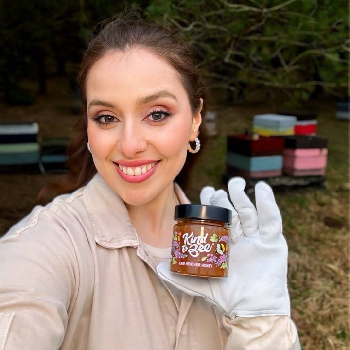 Kind to Bee - Wholesale Honey - Raw Heather Honey, Cruelty-Free, Monofloral, glass jar