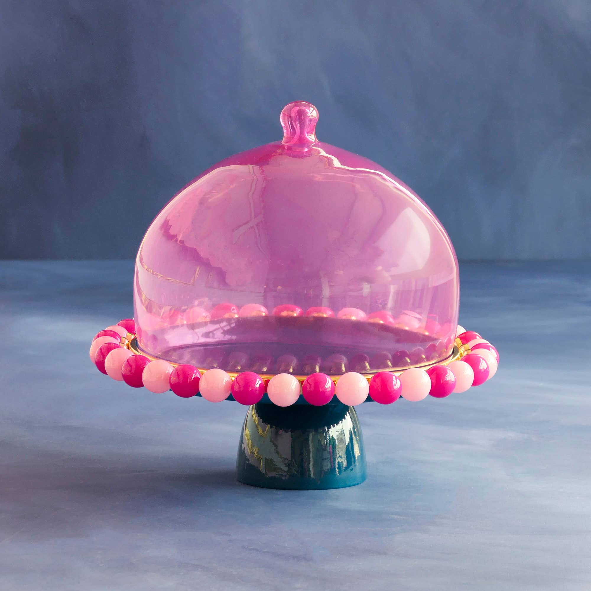 Glitterville - Wholesale Cake Stand - BALLerina, Lg, Cake Stand w/Dome, Glass, 15” H x 16.5” W0