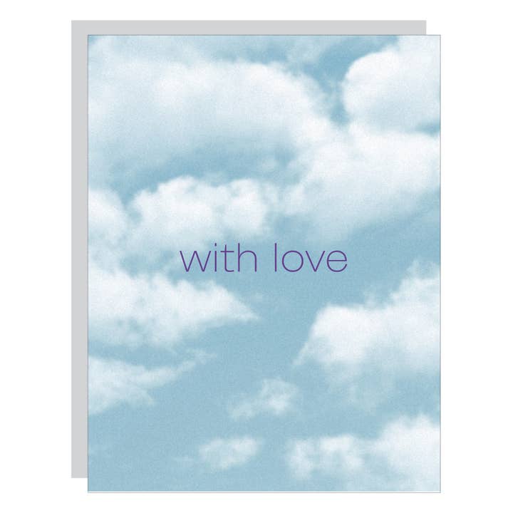 With Love / Anniversary Simple Minimal Elegant Card - Clouds for wholesale by Carla Cards