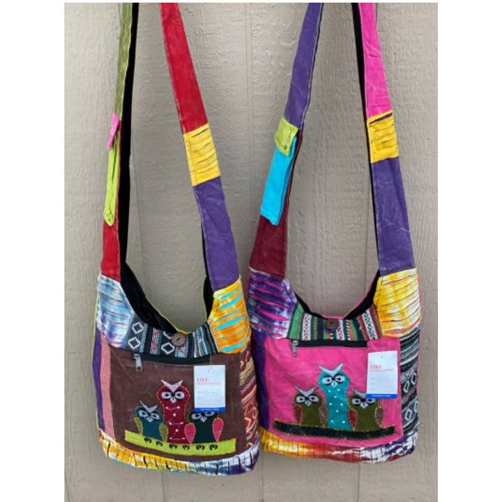 Like International – Großhandel Schultertasche – Damen – Eulenstickerei-Hobotasche