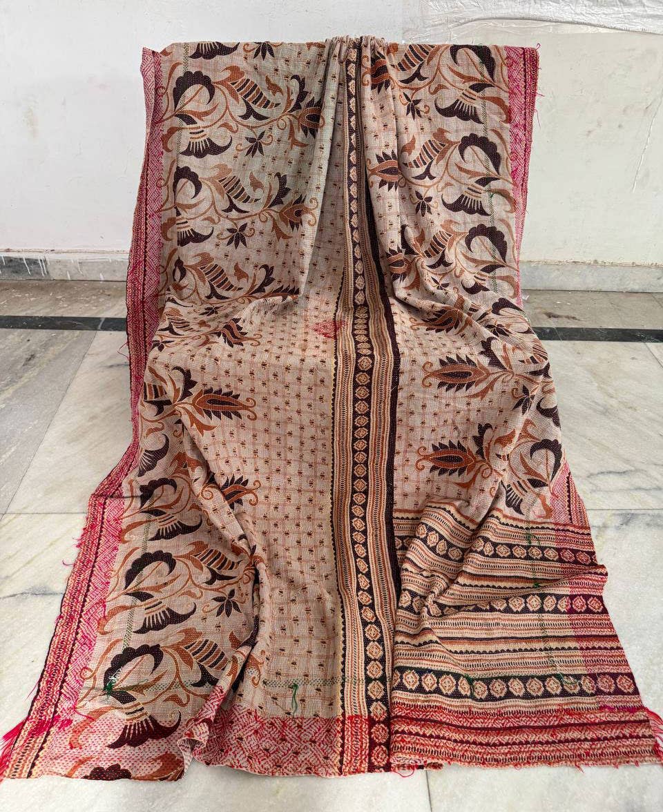 bhavnas boutique – Engroshandel Quiltet tæppe – Rustik bomulds-kantha-tæppe vintage sengetæppe quilt0