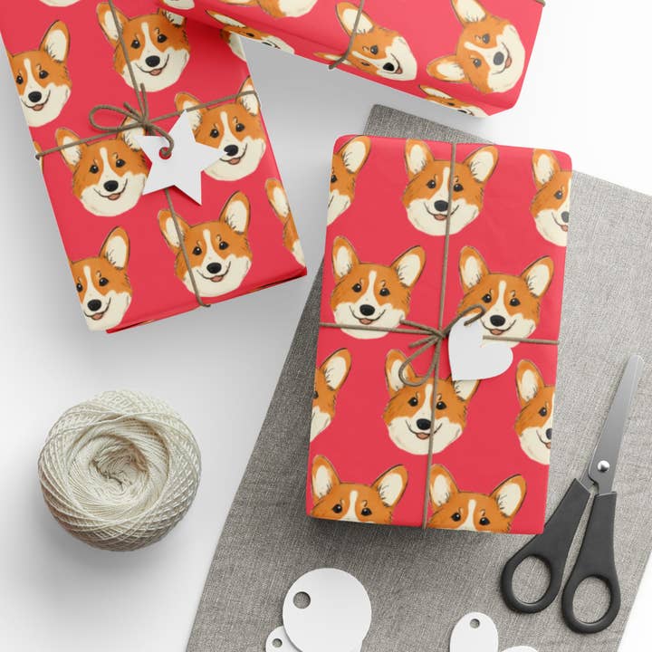 Papier cadeau - Corgis à gogo pour la vente par Buffalovely