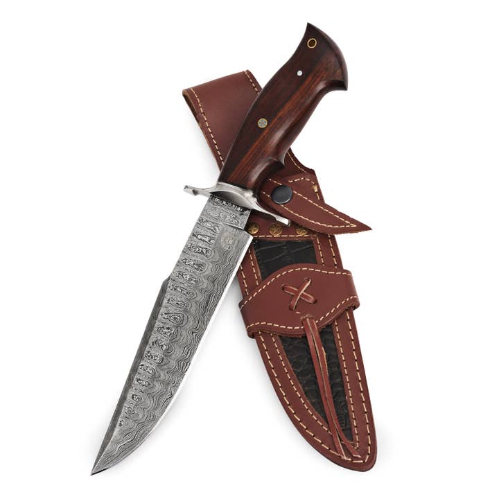 Raptor Damascus Hunting Knife for wholesale by BigCat Knives
