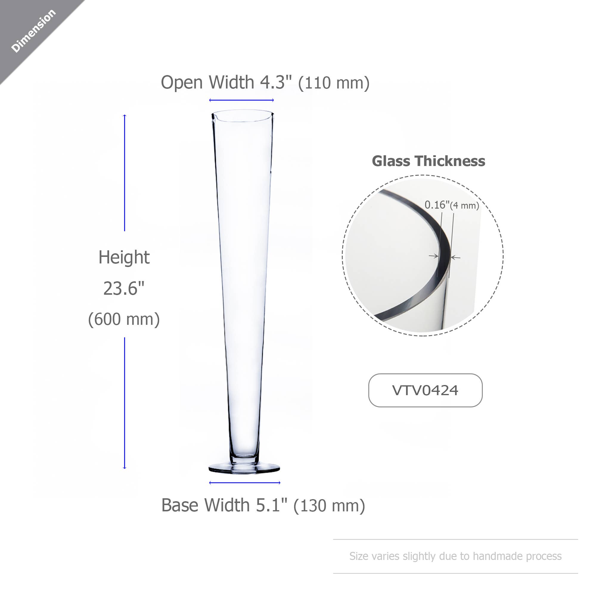 WGV International - Wholesale Vase - WGV Clear Pilsner Glass Trumpet Vase - 4" x 24"H1