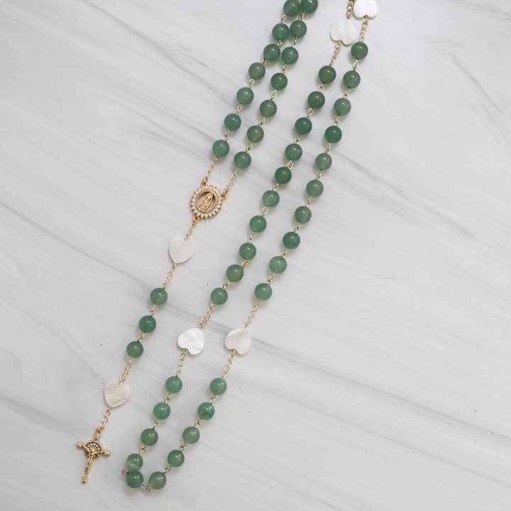 Jade Rosary: 18K Gold-Filled Catholic Prayer Beads for wholesale by Forever Rosary