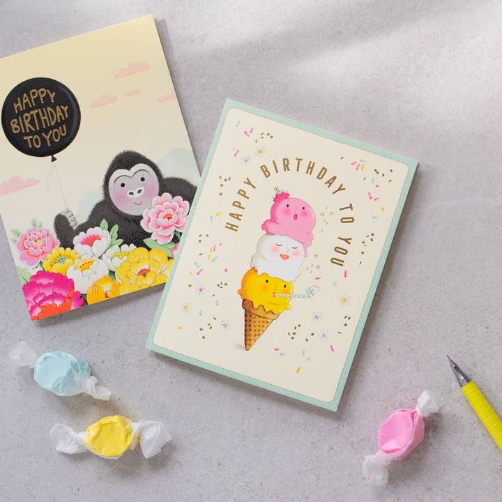 JooJoo Paper - Wholesale Birthday Card - Shy Gorilla Birthday Greeting Card1