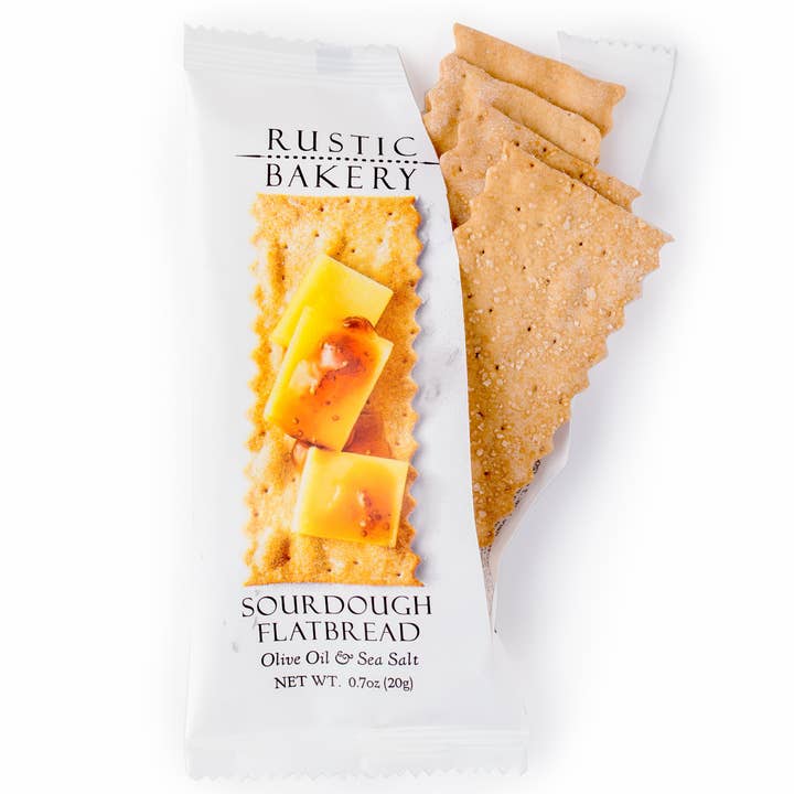Rustic Bakery - Wholesale Crackers - Single Serve Flatbreads - Olive Oil & Sea Salt (150 packets)