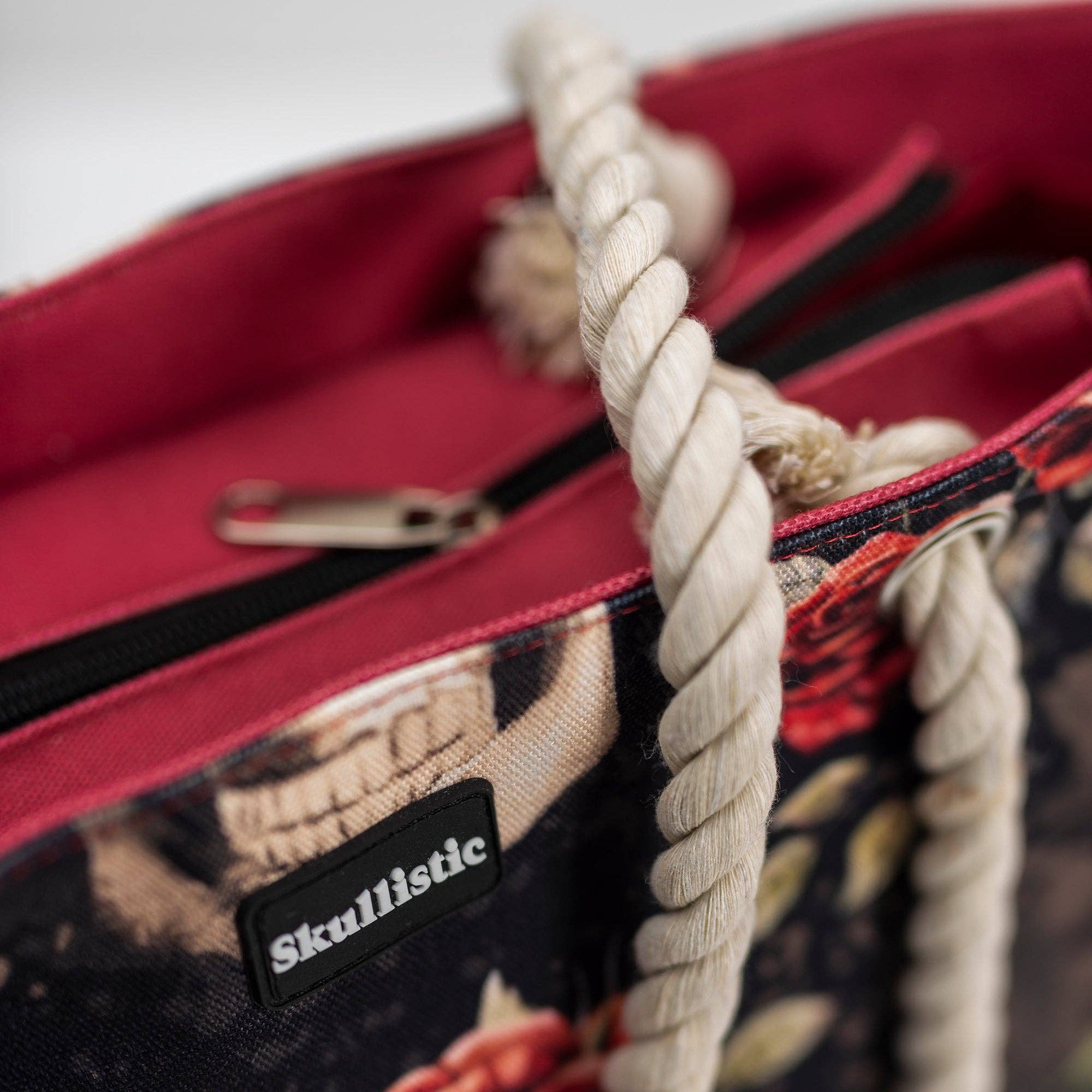 Zapps Clothing - Wholesale Beach Bag - Skullistic Vintage Flower Skull Shoulder Beach Bag2