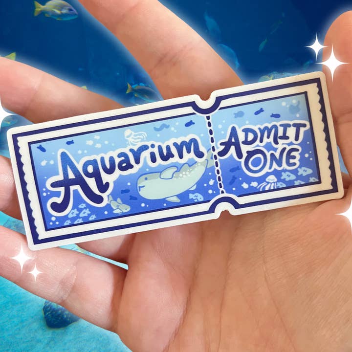 Ticket to the Aquarium! ~ Sticker for wholesale by Woolblossom