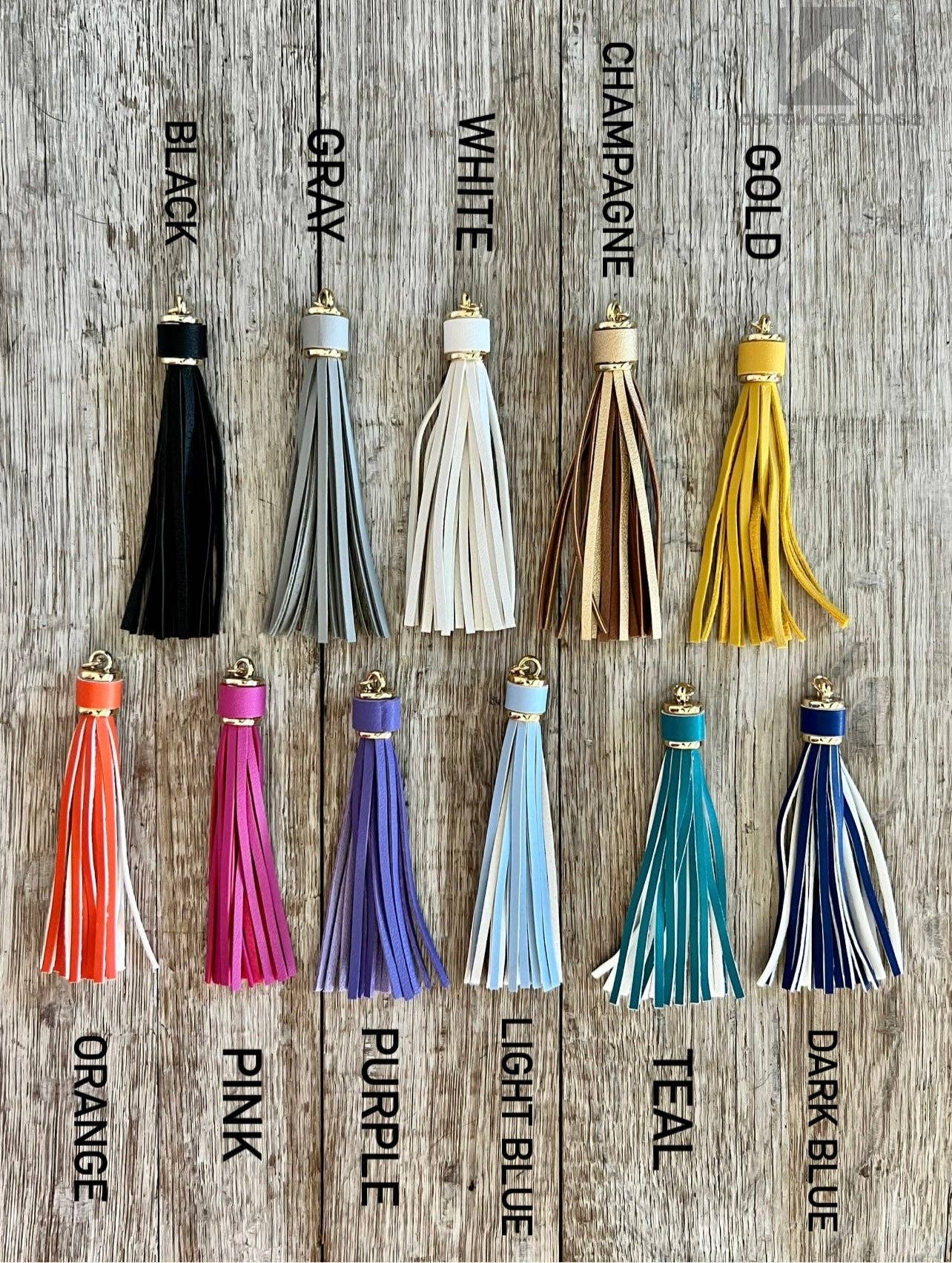 KW Custom Creations - Wholesale Tassel Earrings - 4” Faux Leather Tassel0