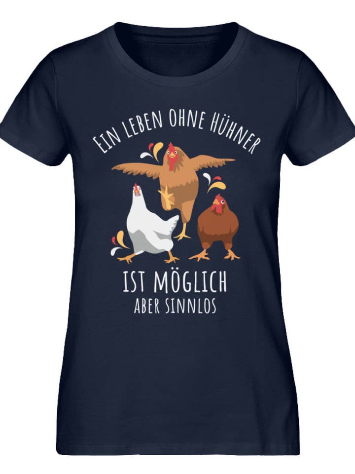 GARTENFAN - Wholesale Screen Printed T-Shirt - Women's - A life without chickens - women's premium organic shirt6