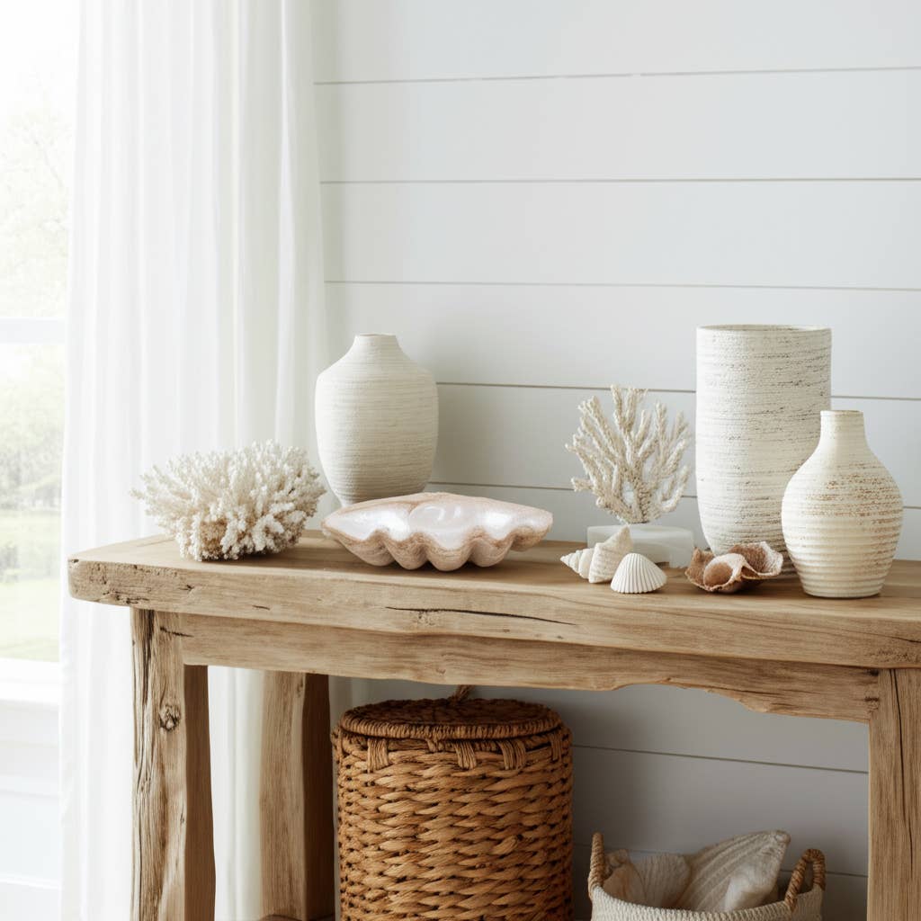 Sagebrook Home - Wholesale Decorative Plate/Dish/Bowl - Decorative Bowl - Ivory Resin Coastal Wavy Rim, 16 in.