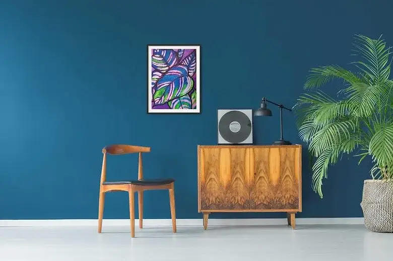 Plant Based Paintings - Wholesale Art Print - Purple Calathea - Giclee Art Print3