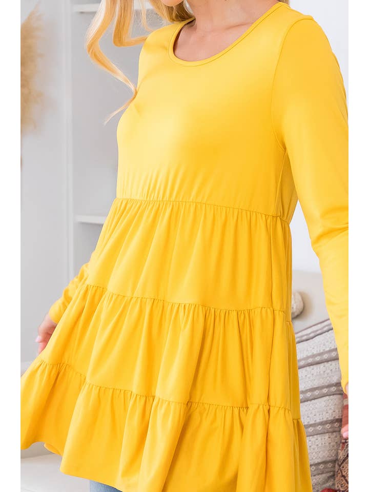 You & Me - Vendita all'ingrosso Tunica - Donna - YMT20005V-SOLID TOP A MANICHE LUNGHE A STRATI45