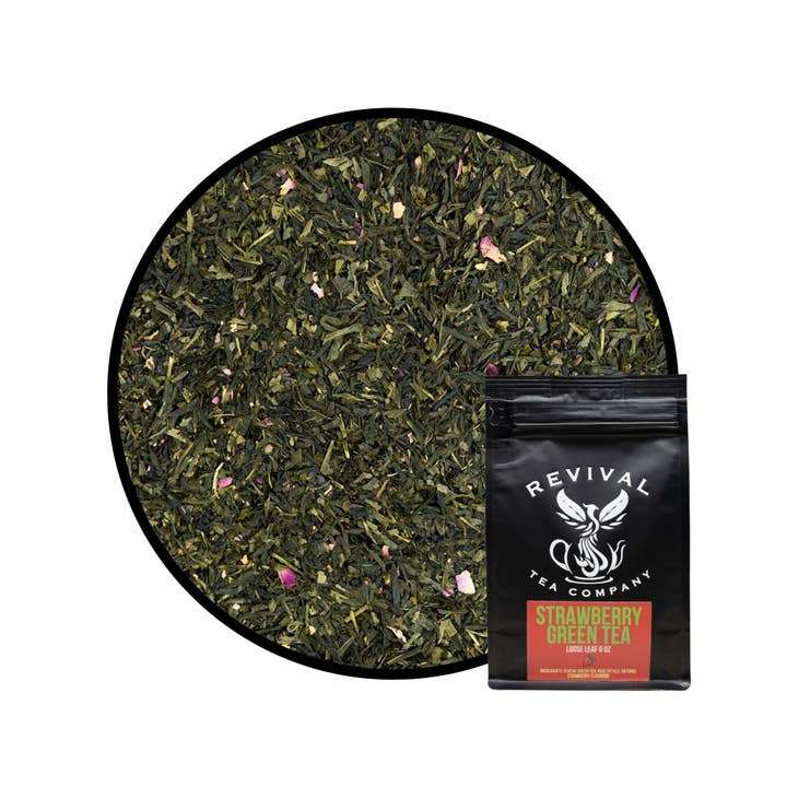 Strawberry Green Tea for wholesale by Revival Tea Company
