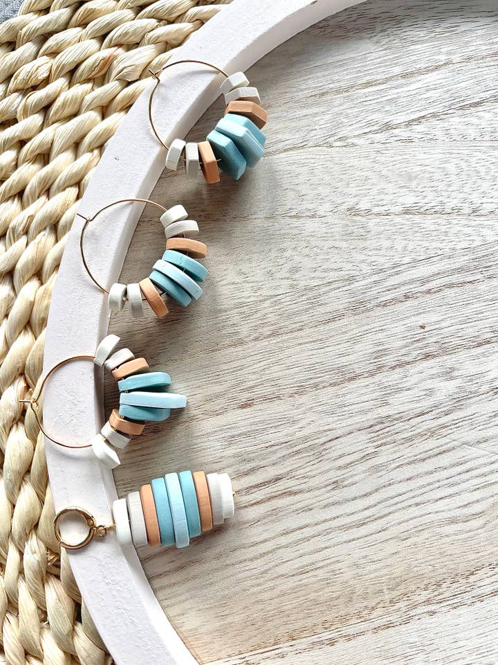 Needle & Thread Hoops | Handmade polymer clay earrings for wholesale by MN Clay Co