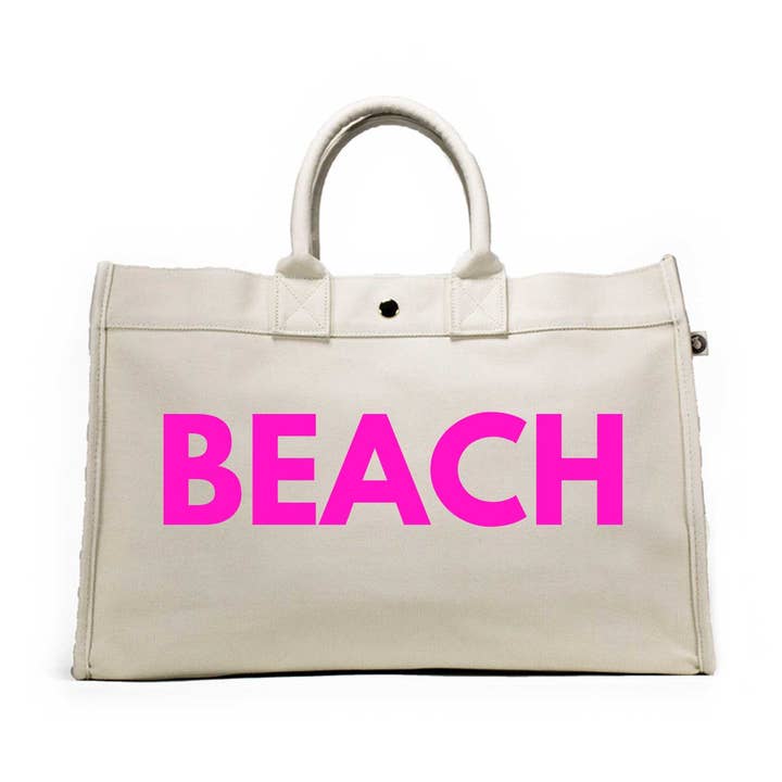 Natural East West Bag + Pink Beach for wholesale by Quilted Koala