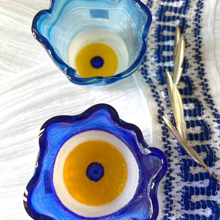 Nai Gifts - Wholesale Candle Holder - Evil Eye Glass Handmade Candle Holder