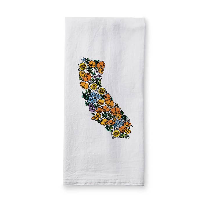 California State Wildflowers - 19x28" Tea Towel for wholesale by doodles.ink.
