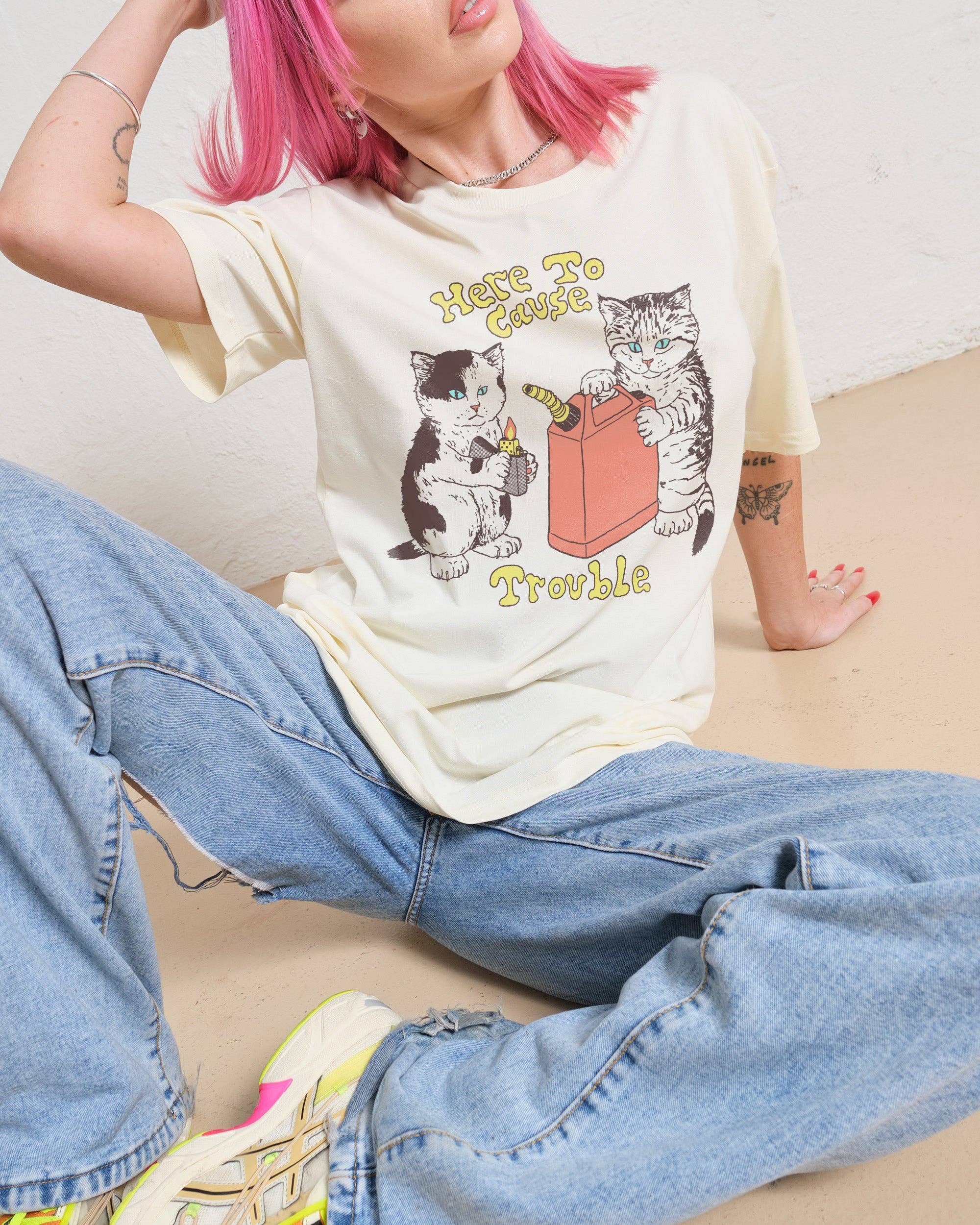 Threadheads - Wholesale Screen printed t-shirt – Women′s - Here to Cause Trouble T-Shirt