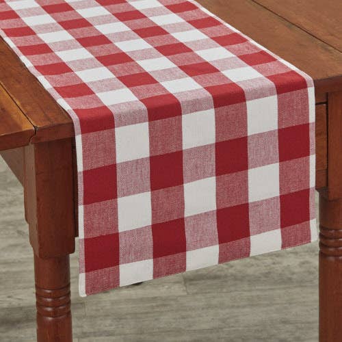 Park Designs - Wholesale Table Runner - Wicklow Check Backed Table Runner 72"L  - Red & Cream0
