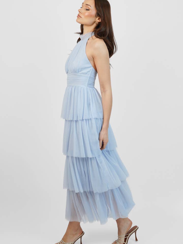 Skirt & Stiletto - Vente Robe – femme - Robe longue à plusieurs niveaux en tulle bleu pour bébé1