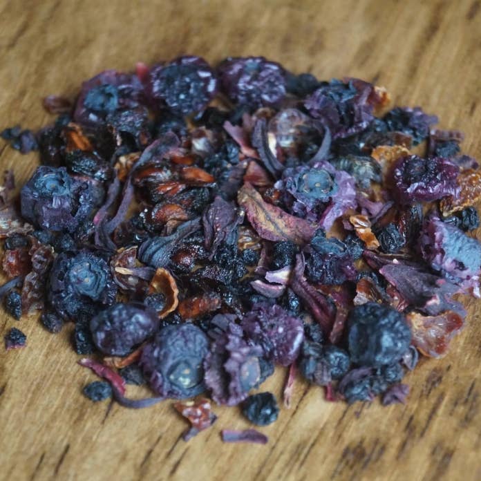 Blueberry Pomegranate Loose Leaf Tea for wholesale by Homestead Herbs & Tea